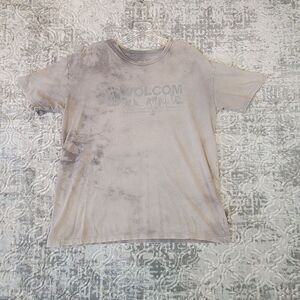 Volcom V-Stain Shirt Men's Medium Gray Tie Dye Distressed USA Made Stone Center